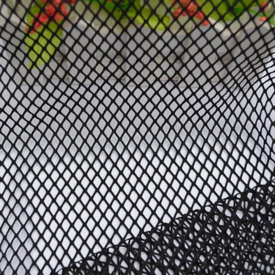 Versatile Black Fishnet Fabric with Diamond-Shaped Holes by The